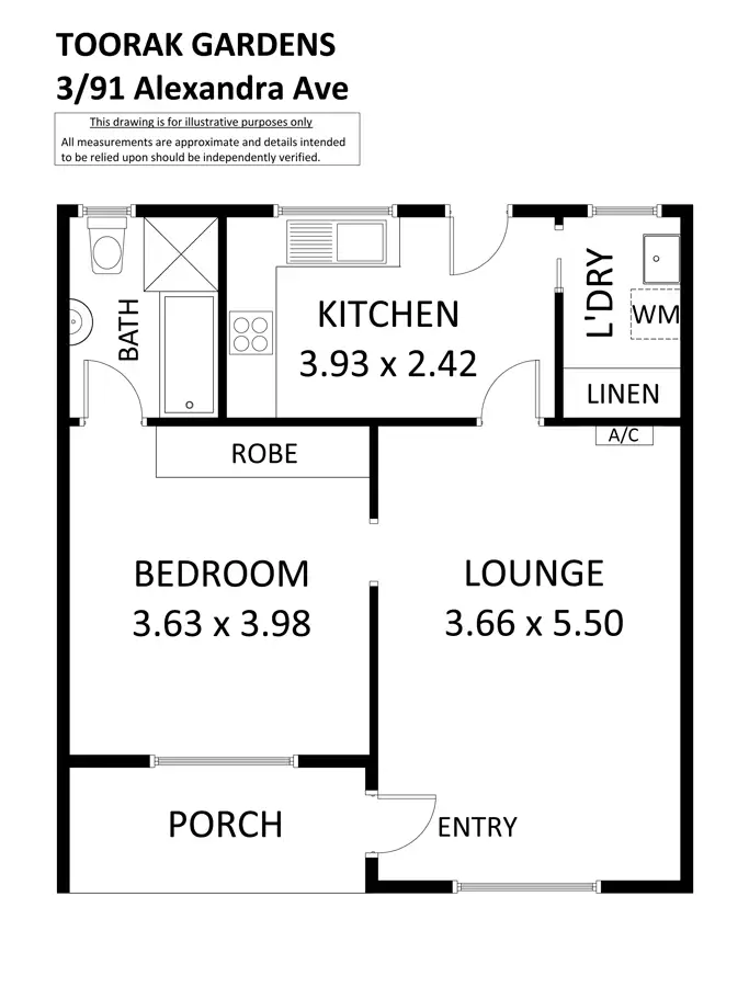 Floorplan of Homely unit listing, 3/91 Alexandra Ave, Toorak Gardens SA 5065