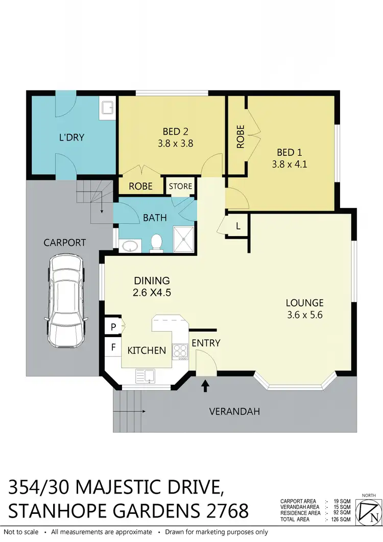 Floorplan of Homely house listing, 354/30 Majestic Drive, Stanhope Gardens NSW 2768