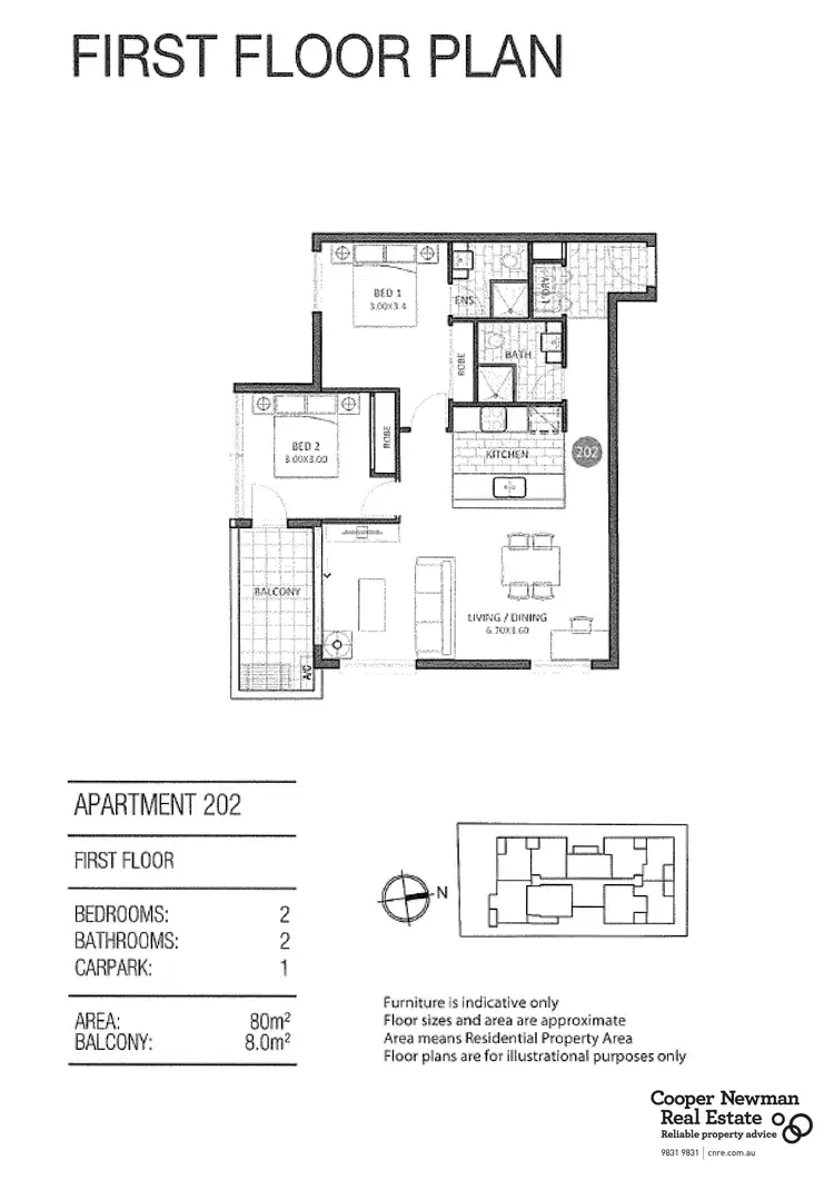 Floorplan of Homely apartment listing, 202/213 Burwood Highway, Burwood East VIC 3151