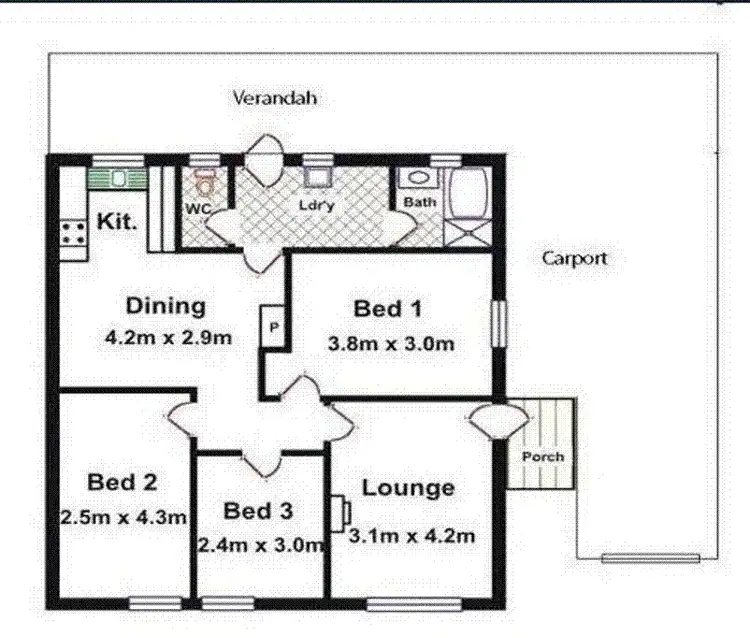 Floorplan of Homely unit listing, 19 Knighton Street, Elizabeth North SA 5113