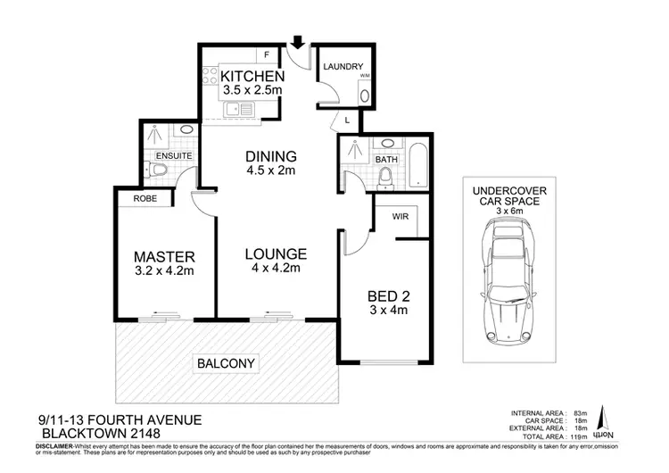 Floorplan of Homely unit listing, 9/11-13 Fourth Avenue, Blacktown NSW 2148