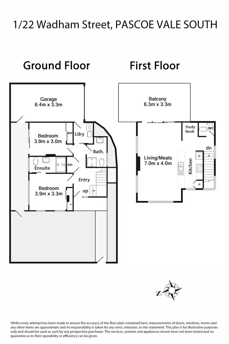 Floorplan of Homely townhouse listing, 1/22 Wadham St, Pascoe Vale South VIC 3044