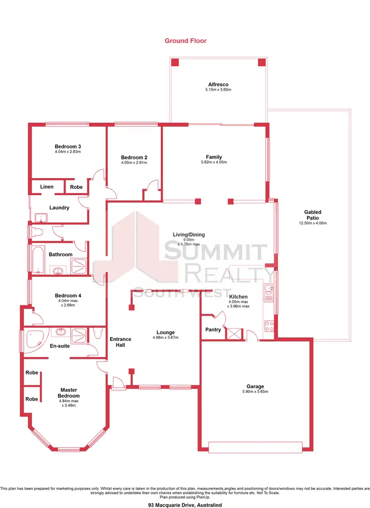 Floorplan of Homely house listing, 93 Macquarie Drive, Australind WA 6233