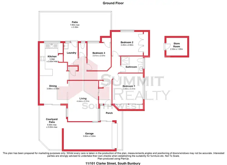 Floorplan of Homely unit listing, 11/101 Clarke Street, South Bunbury WA 6230