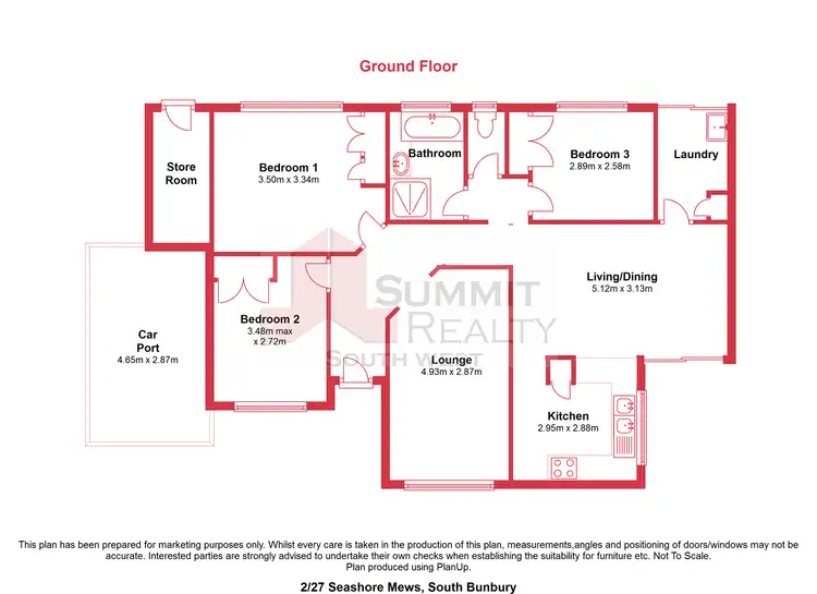 Floorplan of Homely unit listing, 2/27 Seashore Mews, South Bunbury WA 6230