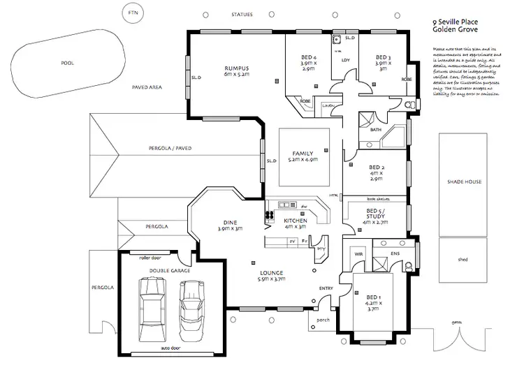 Floorplan of Homely house listing, 9 Seville Place, Golden Grove SA 5125