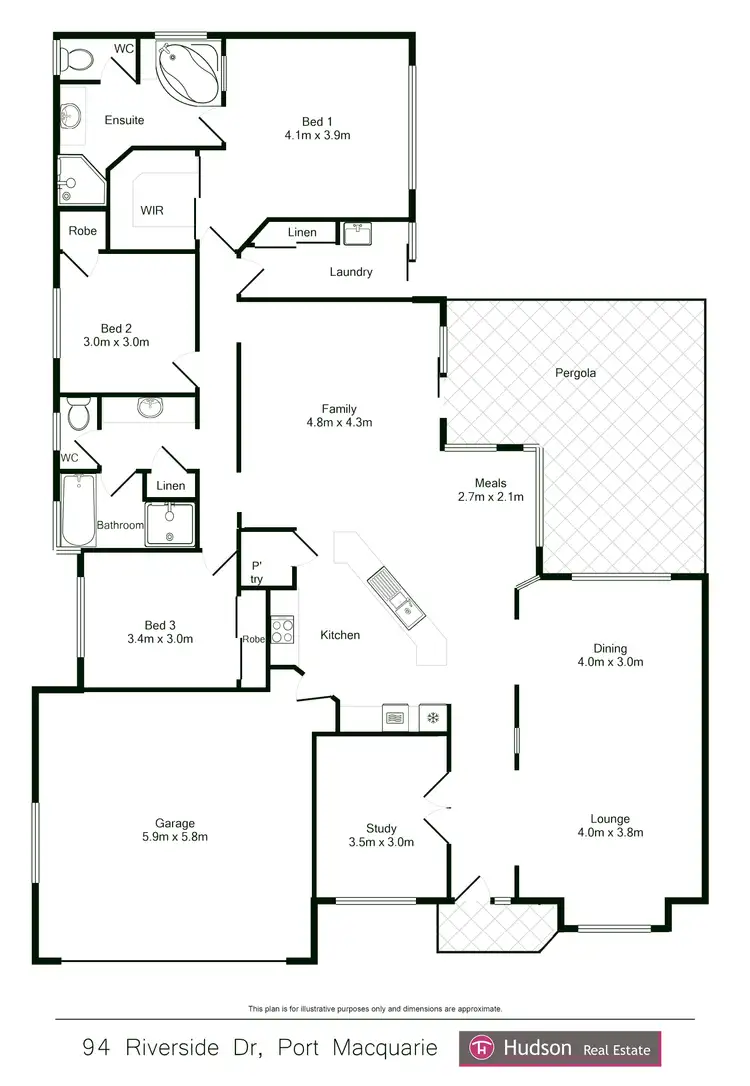 Floorplan of Homely house listing, 94 Riverside Drive, Port Macquarie NSW 2444