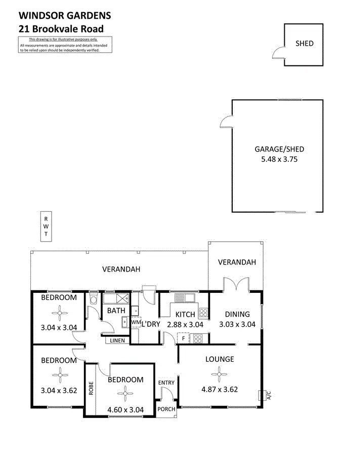 Floorplan of Homely house listing, 21 Brookvale Road, Windsor Gardens SA 5087
