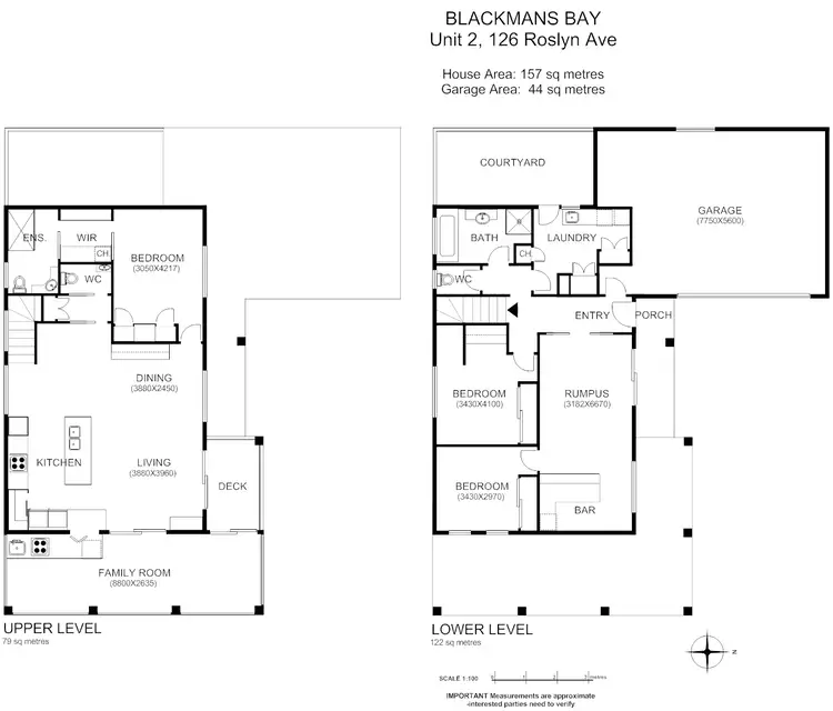 Floorplan of Homely townhouse listing, 1/126 Roslyn Avenue, Blackmans Bay TAS 7052