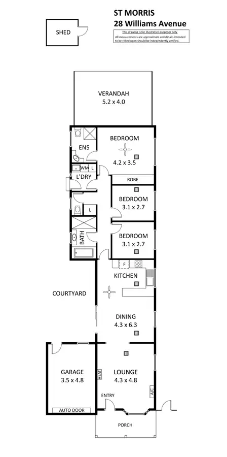 Floorplan of Homely house listing, 28 Williams Ave, St Morris SA 5068