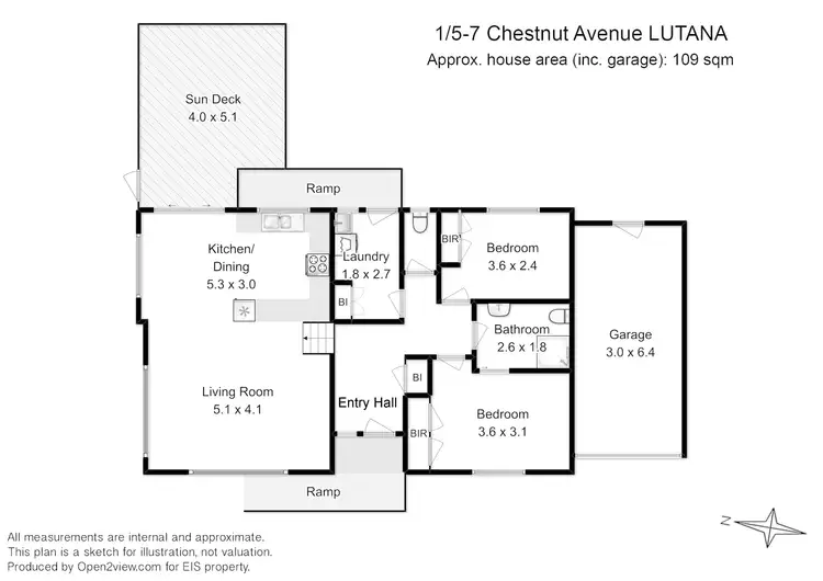 Floorplan of Homely townhouse listing, 1/5-7 Chestnut Ave, Lutana TAS 7009