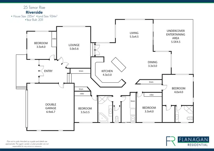 Floorplan of Homely house listing, 25 Tamar Rise, Riverside TAS 7250