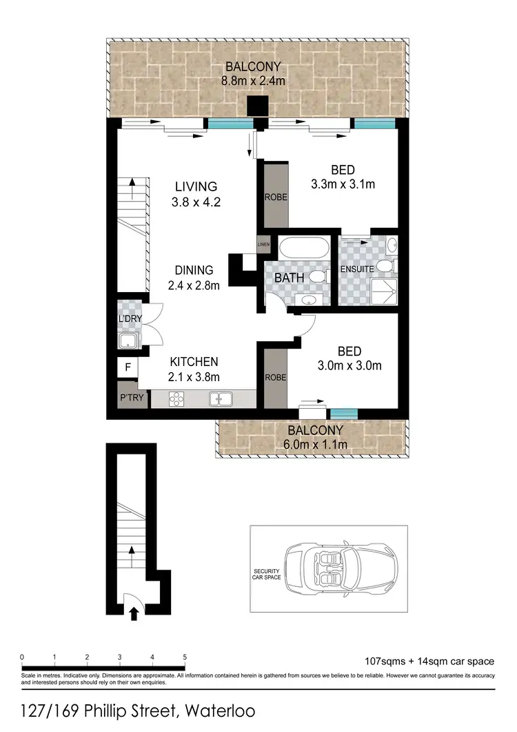 Floorplan of Homely unit listing, 127/169 Phillip Street, Waterloo NSW 2017