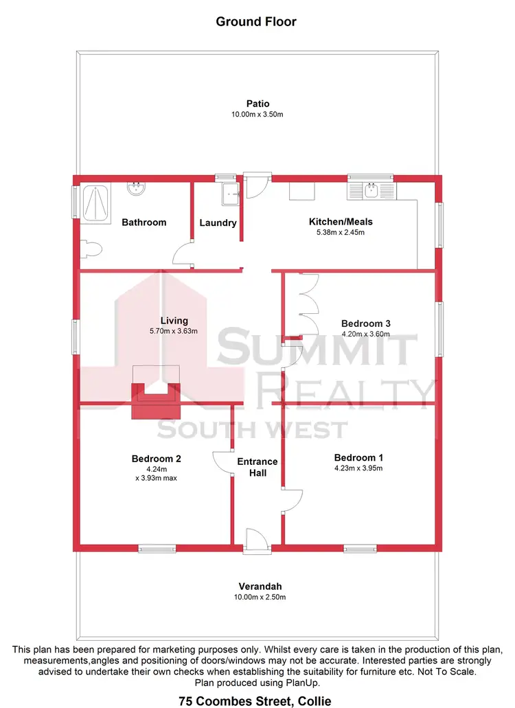 Floorplan of Homely house listing, 75 Coombes Street, Collie WA 6225