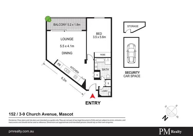 Floorplan of Homely unit listing, 152/3-9 Church Avenue, Mascot NSW 2020