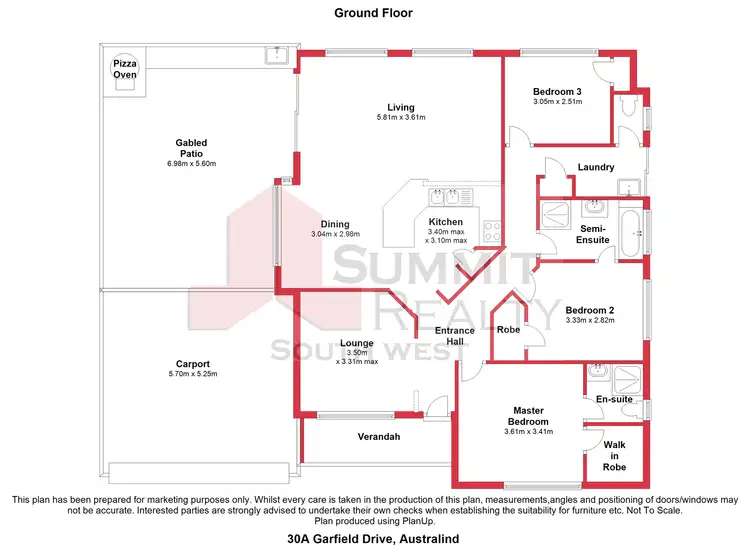 Floorplan of Homely unit listing, 30A Garfield Drive, Australind WA 6233