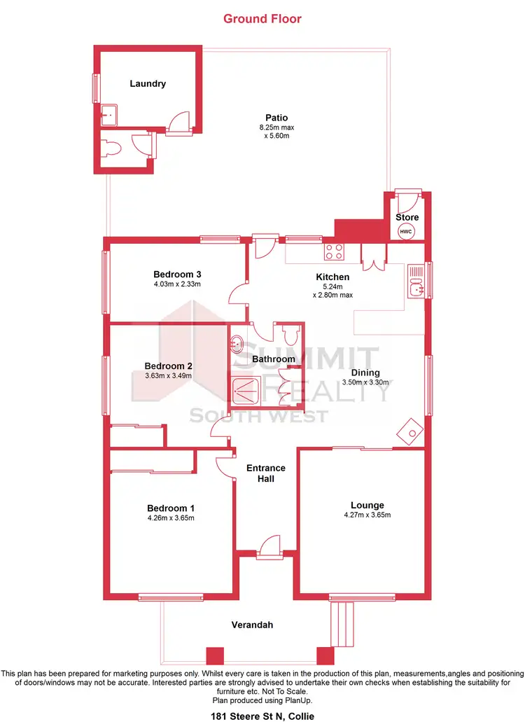 Floorplan of Homely house listing, 181 Steere Street, Collie WA 6225