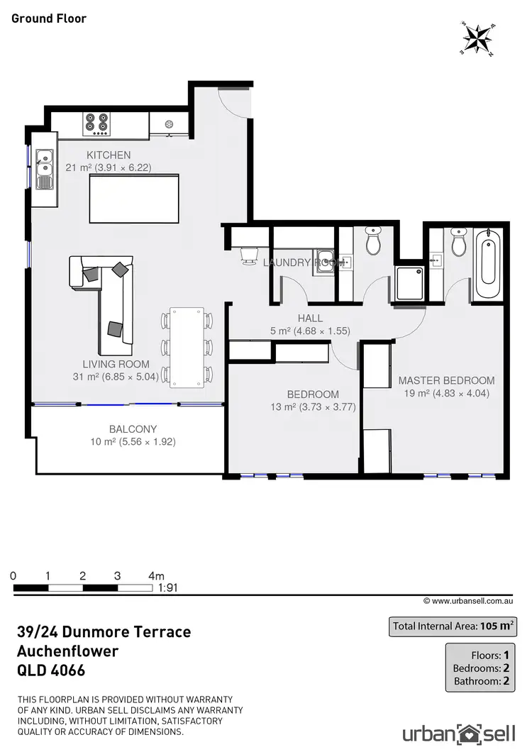 Floorplan of Homely unit listing, 39/24 Dunmore Tce, Auchenflower QLD 4066