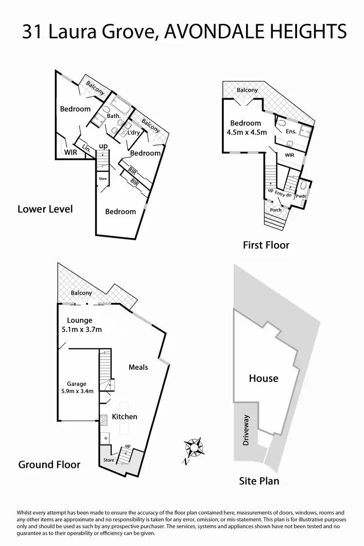 Floorplan of Homely townhouse listing, 31 Laura Grove, Avondale Heights VIC 3034