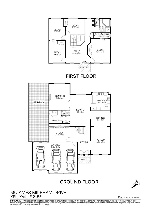 Floorplan of Homely house listing, 56 James Mileham Drive, Kellyville NSW 2155