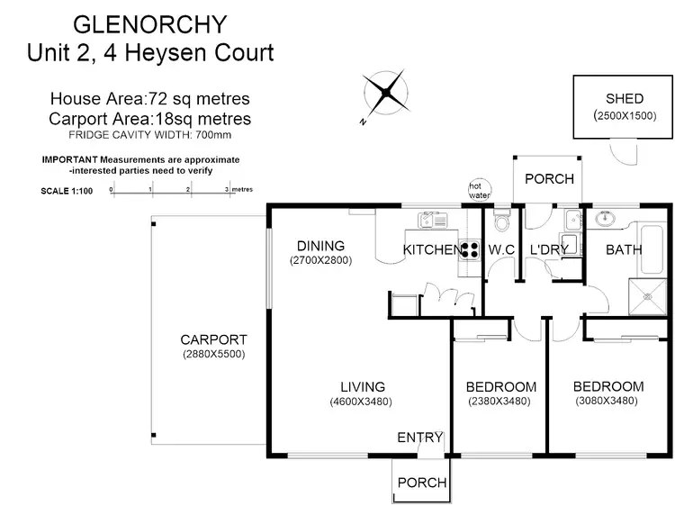 Floorplan of Homely villa listing, 2/4 Heysen Ct, Glenorchy TAS 7010