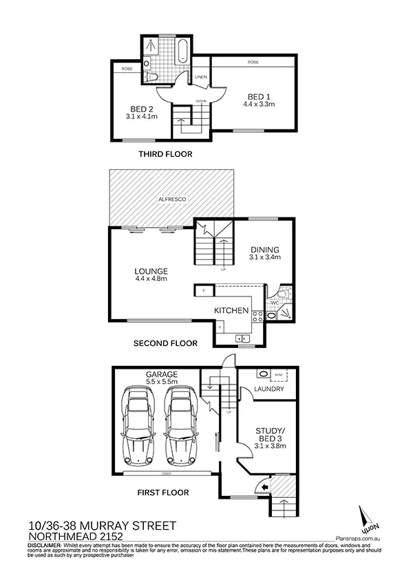 Floorplan of Homely townhouse listing, 10 36-38 Murray St St, Northmead NSW 2152