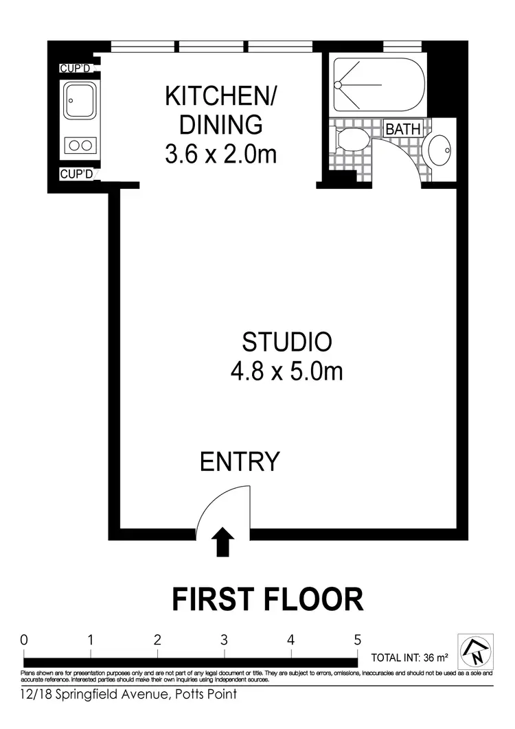 Floorplan of Homely studio listing, 12/18 Springfield Ave St, Potts Point NSW 2011