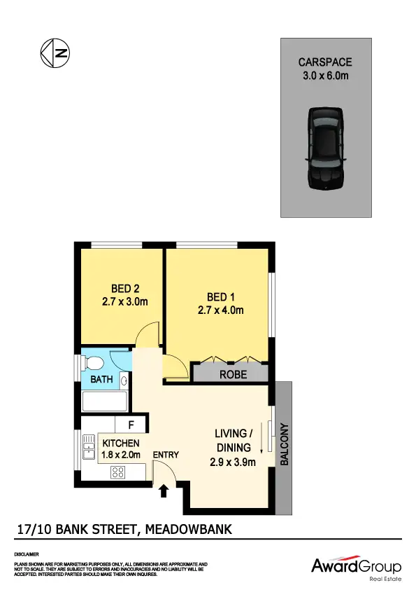 Floorplan of Homely unit listing, 17/10 Bank Street, Meadowbank NSW 2114