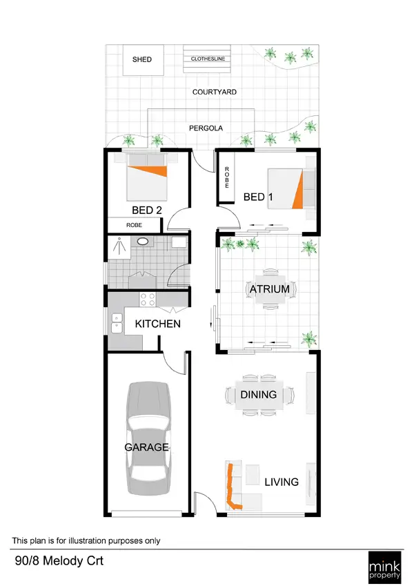 Floorplan of Homely unit listing, 90/8 Melody Ct, Warana QLD 4575