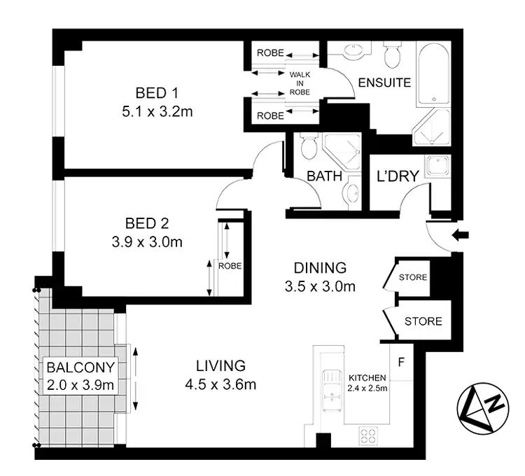 Floorplan of Homely apartment listing, 143/1 Brown Street, Ashfield NSW 2131