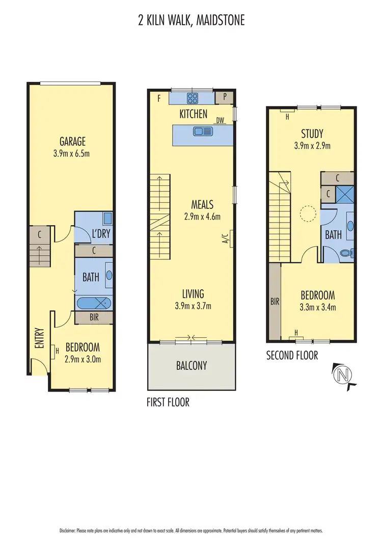 Floorplan of Homely townhouse listing, 2 Kiln Walk, Maidstone VIC 3012