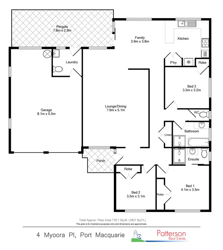 Floorplan of Homely house listing, 4 Myoora Place, Port Macquarie NSW 2444