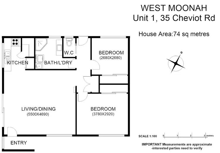 Floorplan of Homely villa listing, 1/35 Cheviot Rd, West Moonah TAS 7009