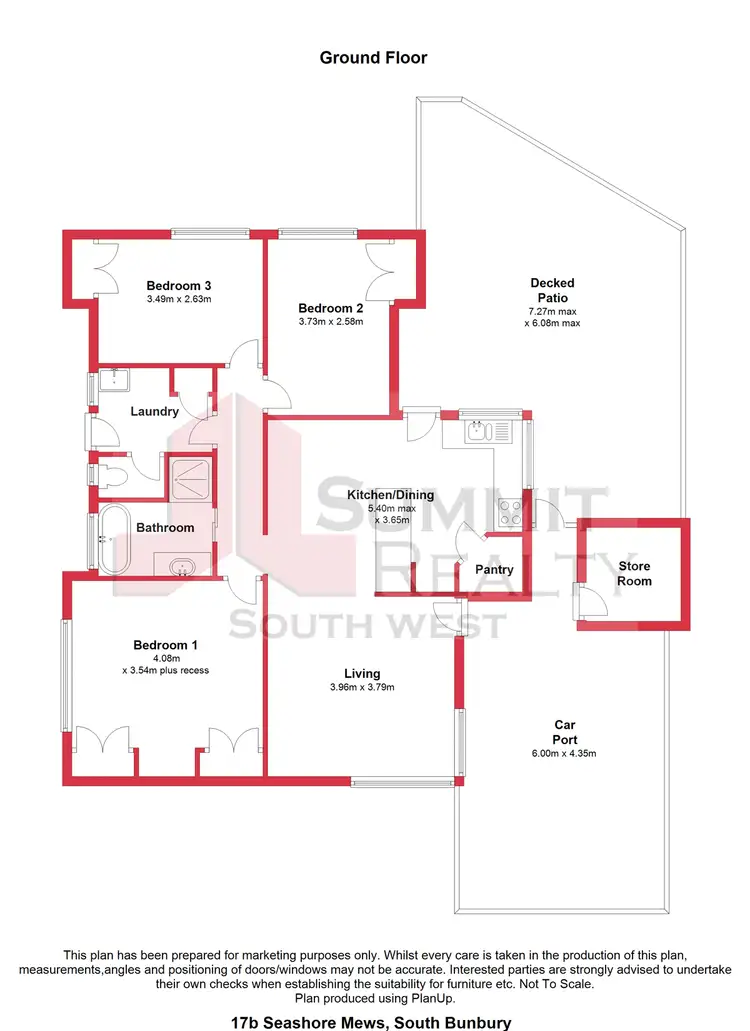 Floorplan of Homely unit listing, 17B Seashore Mews, South Bunbury WA 6230