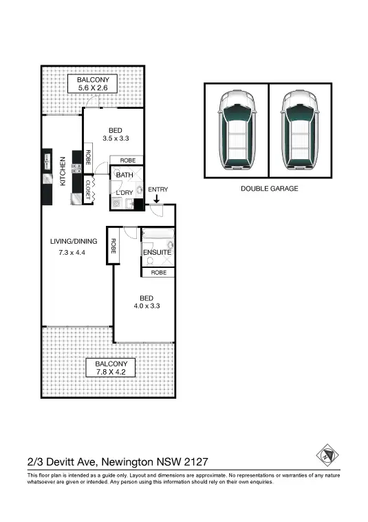 Floorplan of Homely unit listing, 2/3 Devitt Avenue, Newington NSW 2127