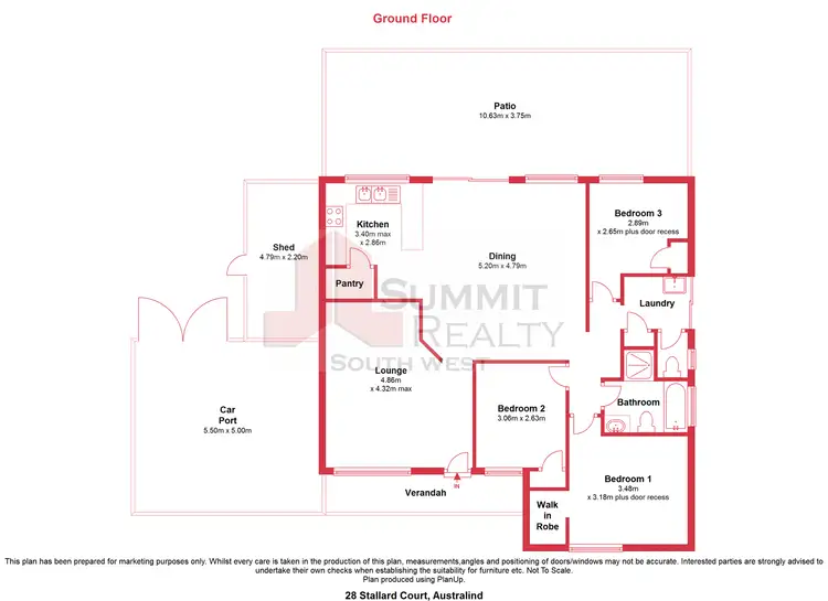 Floorplan of Homely house listing, 28 Stallard Court, Australind WA 6233