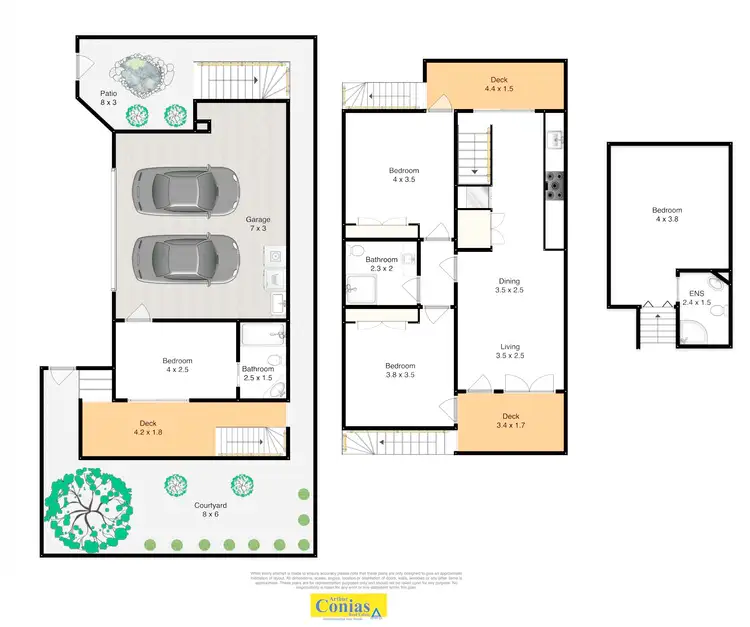 Floorplan of Homely townhouse listing, 2/101 Elizabeth Street, Paddington QLD 4064