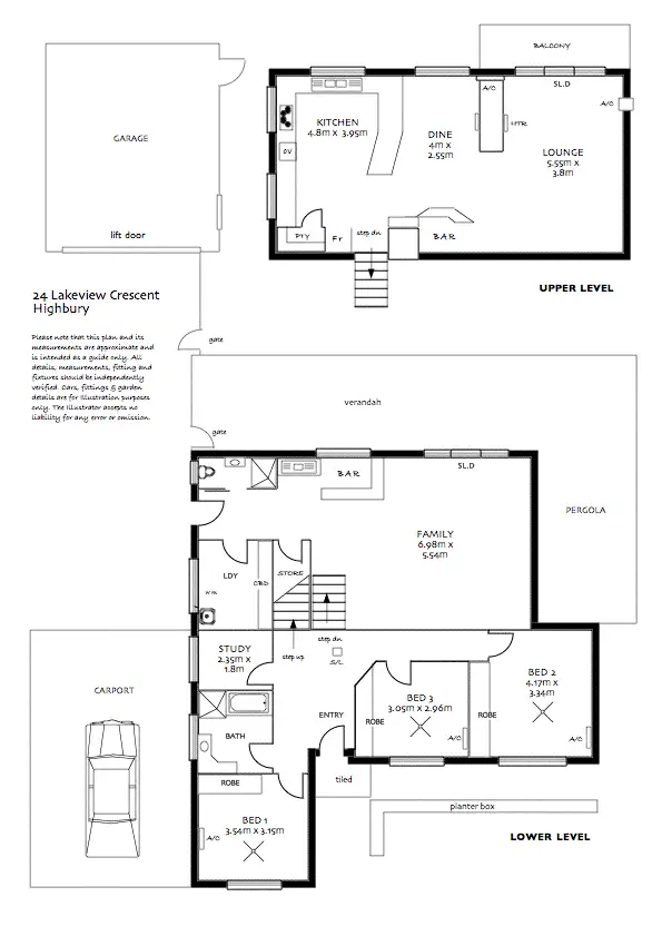 Floorplan of Homely house listing, 24 Lake View Crescent, Highbury SA 5089