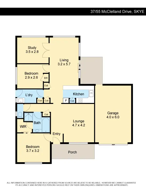 Floorplan of Homely unit listing, 37/55 McClelland Drive, Skye VIC 3977