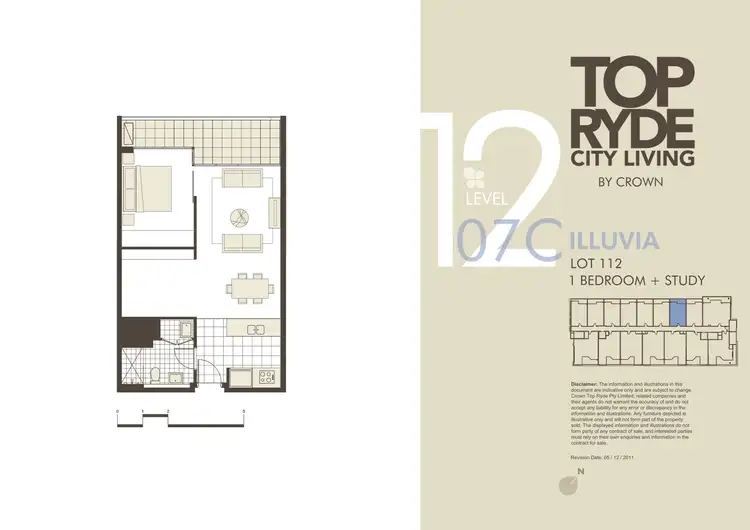 Floorplan of Homely unit listing, Unit 1207C/5 Pope Street, Ryde NSW 2112