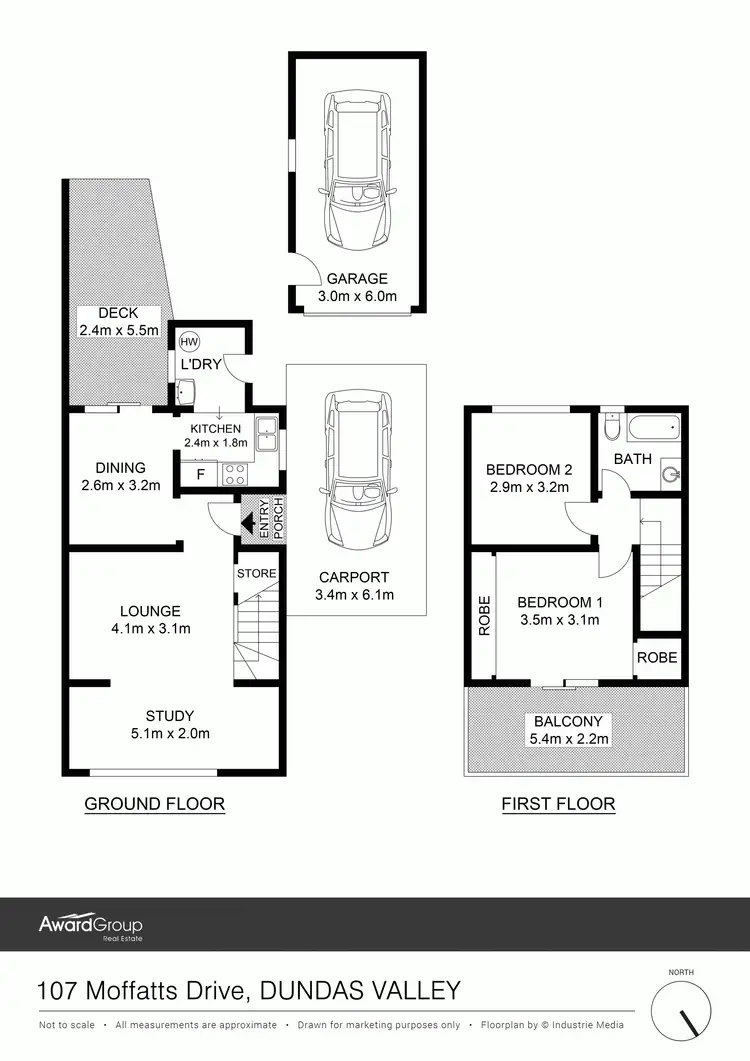 Floorplan of Homely semi-detached listing, 107 Moffatts Drive, Dundas Valley NSW 2117
