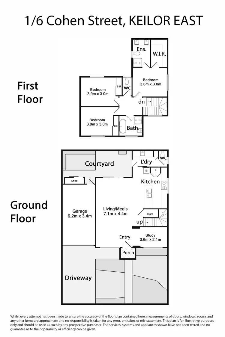 Floorplan of Homely townhouse listing, 1/6 Cohen Street, Keilor East VIC 3033