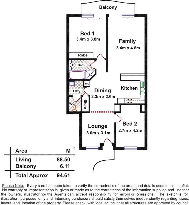 Floorplan of Homely apartment listing, 40/177 Angas Street, Adelaide SA 5000