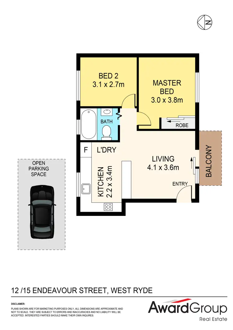 Floorplan of Homely unit listing, 12/15 Endeavour Street, West Ryde NSW 2114