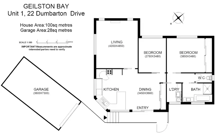 Floorplan of Homely unit listing, 1/22 Dumbarton Dr, Geilston Bay TAS 7015