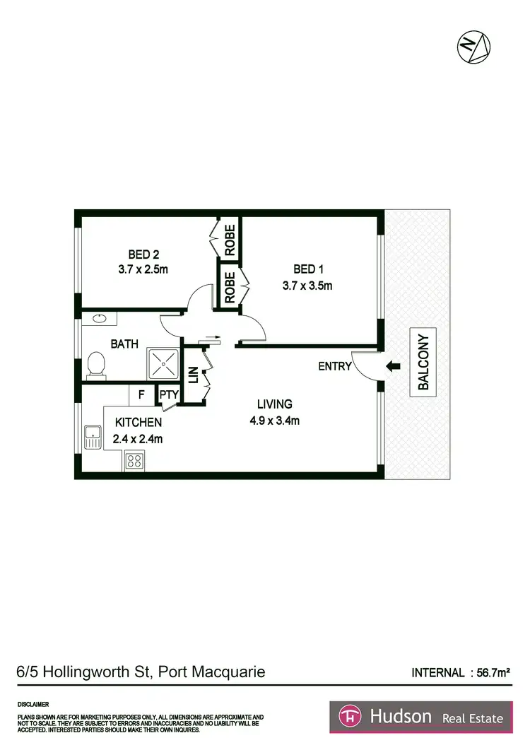 Floorplan of Homely unit listing, 6/5 Hollingworth St, Port Macquarie NSW 2444