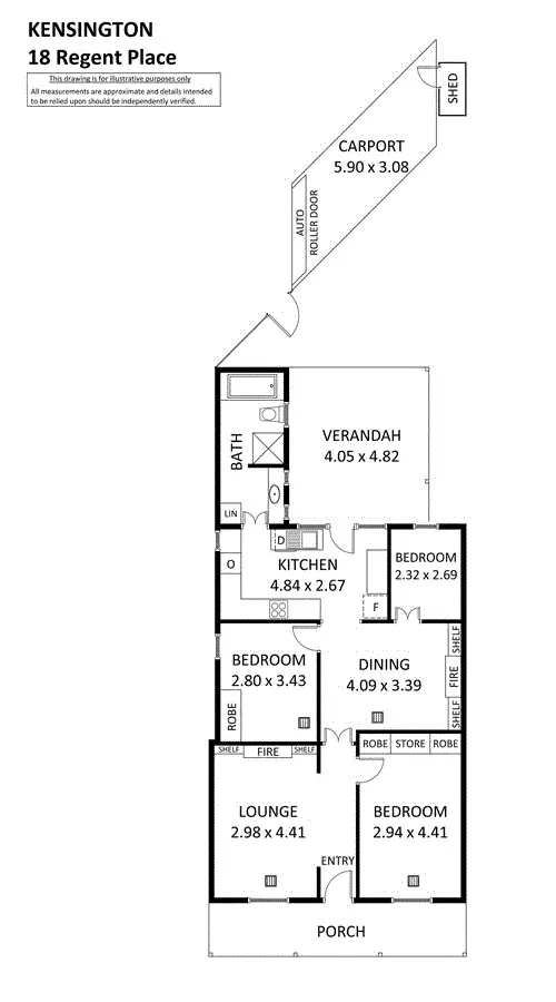 Floorplan of Homely house listing, 18 Regent Place, Kensington SA 5068