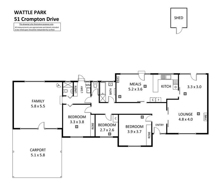 Floorplan of Homely house listing, 51 Crompton Dr, Wattle Park SA 5066