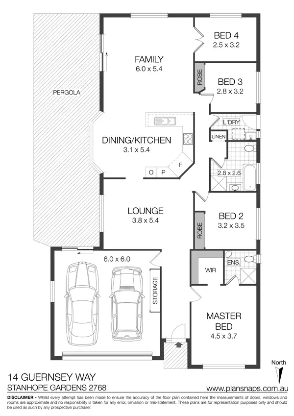 Floorplan of Homely house listing, 14 Guernsey Way St, Stanhope Gardens NSW 2768