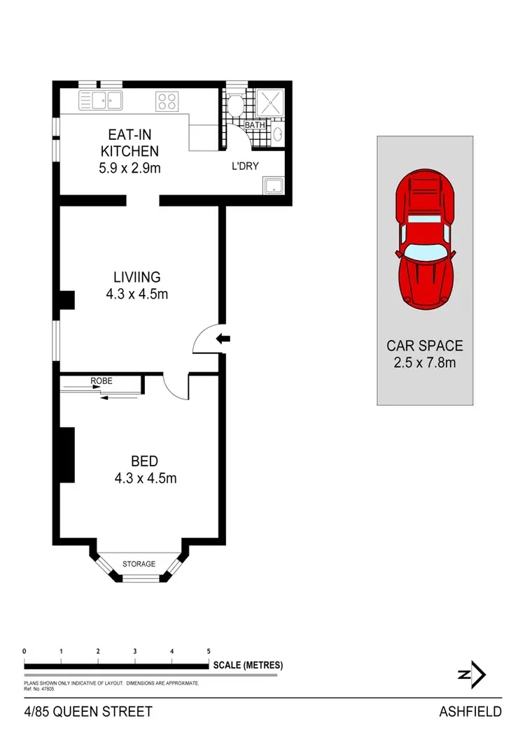 Floorplan of Homely unit listing, 4/85 Queen Street, Ashfield NSW 2131